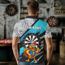 Load image into Gallery viewer, Personalized Rooster Funny Darts Shirt For Men Custom Darts Team Jersey Polo &amp; 1/4 Zip |Blue TDM6279