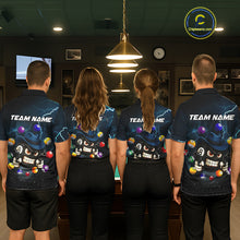 Load image into Gallery viewer, Blue Funny 8 Ball Pool Billiard Shirt For Men Custom Thunder Lightning Billiard Team Jersey TDM5397