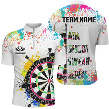 Load image into Gallery viewer, Funny Dartboards Colorful Paint Aim Shoot Swear Repeat Darts Shirt For Men Custom Darts Team Jersey TDM1585