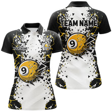 Load image into Gallery viewer, Funny 9 Ball Pool Crack Pattern Custom Women Billiard Polo &amp; 1/4 Zip Shirts, 9 Ball Billiard Jerseys TDM2946