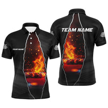 Load image into Gallery viewer, Custom Black Billiard Balls Fire 3D Printed Men Polo &amp; Quarter-Zip Shirt, Billiard Apparel Clothing TDM1775