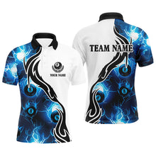 Load image into Gallery viewer, Personalized Blue 8 Ball Pool Thunder Lightning Custom Men Billiard Shirts Billiard Team Jerseys TDM1781