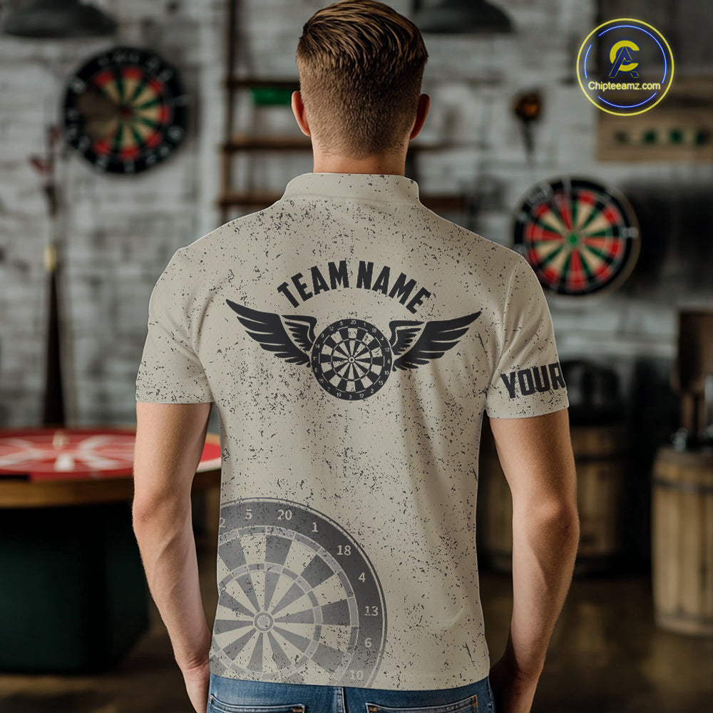 Eagle Retro American Flag Patriotic Darts Shirts For Men Custom Darts League Team Jersey TDM7189