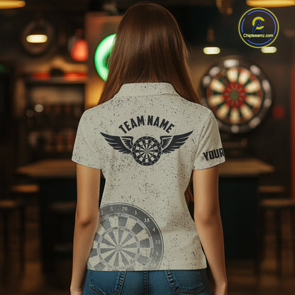 Eagle Retro American Flag Patriotic Darts Shirts For Women Custom Darts League Team Jersey TDM7189
