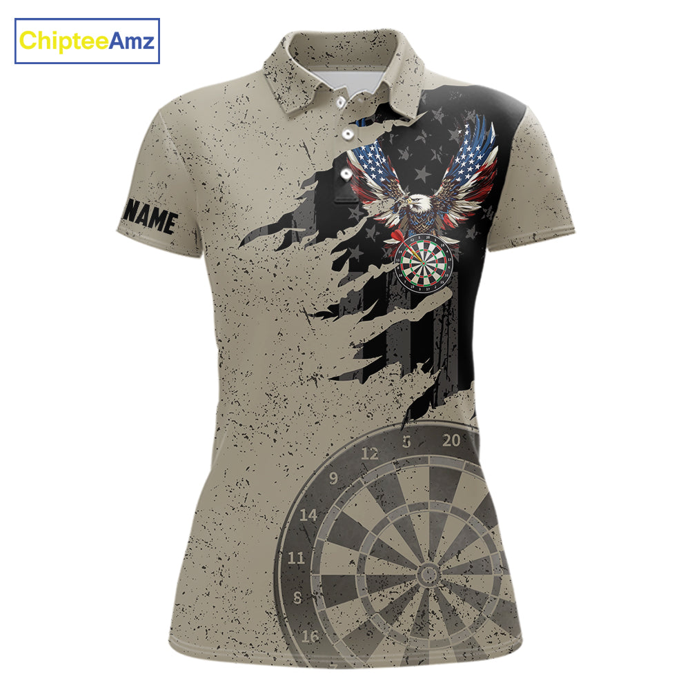 Eagle Retro American Flag Patriotic Darts Shirts For Women Custom Darts League Team Jersey TDM7189