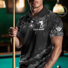 Load image into Gallery viewer, Personalized Grunge Camo Billiard Shirts For Men, 8 Ball Pool Team Jersey Polo &amp; 1/4 Zip TDM5903