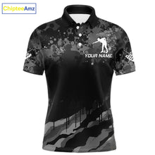 Load image into Gallery viewer, Personalized Grunge Camo Billiard Shirts For Men, 8 Ball Pool Team Jersey Polo &amp; 1/4 Zip TDM5903