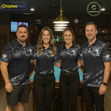 Load image into Gallery viewer, Personalized Grunge Camo Billiard Shirts For Men, 8 Ball Pool Team Jersey Polo &amp; 1/4 Zip TDM5903