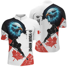 Load image into Gallery viewer, Personalized Eagle Canada Flag Billiard Player Shirts For Men Custom Patriotic Billiard Jerseys TDM1603