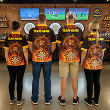 Load image into Gallery viewer, Personalized Fire Flame Lion Darts Shirt For Women Custom Darts Jersey Team Polo &amp; Quarter Zip TDM6311