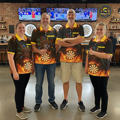 Personalized Dragon Flame Lion Darts Shirt For Women Custom Darts Jersey Team Polo & Quarter Zip TDM6313
