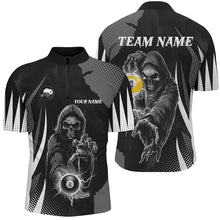 Load image into Gallery viewer, Funny Black Grim Reaper 8 Ball &amp; 9 Ball Billiard Shirts For Men Custom League Billiard Jerseys TDM2464