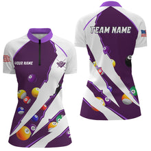 Load image into Gallery viewer, Personalized Billiard Balls Sport Jerseys For Women, Billiard Team Shirts, Pool Jerseys |Purple TDM2712