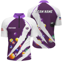 Load image into Gallery viewer, Personalized Billiard Balls Sport Jerseys For Men, Billiard Team Shirts, Pool Jerseys |Purple TDM2712