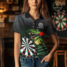 Load image into Gallery viewer, Personalized Green Funny Crocodilian Darts Shirts For Women, Darts Team Jerseys, Darts Gifts TDM4567