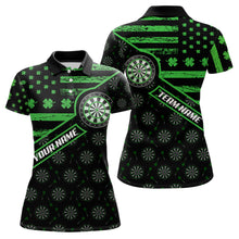 Load image into Gallery viewer, Green Shamrock Retro US Flag Patriotic Darts Shirts For Women Custom St Patrick Day Darts Jerseys TDM3560