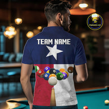 Load image into Gallery viewer, Personalized Vintage Texas Flag Billiard Shirt For Men, Patriotic Pool Team Jersey Polo &amp; 1/4 Zip TDM6331