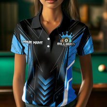 Load image into Gallery viewer, Personalized Funny Eagle Billiard Shirts For Women Custom Name Blue Billiard Balls Sports Jerseys TDM2223