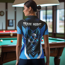 Load image into Gallery viewer, Personalized Funny Eagle Billiard Shirts For Women Custom Name Blue Billiard Balls Sports Jerseys TDM2223