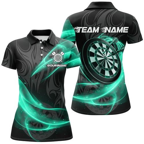 Personalized Turquoise Twinkle Light Dart Polo & 1/4 Zip Shirts For Women, Darts Jerseys Team Uniform TDM2984