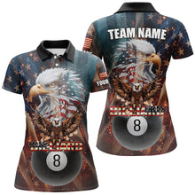 Load image into Gallery viewer, American Flag Billiard 8 Ball Pool Custom Eagle Billiard Shirt For Women, Patriotic Billiard Jersey TDM1827