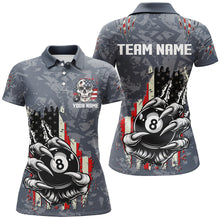 Load image into Gallery viewer, Funny Claw Tearing US Flag 8 Ball Pool Custom Billiard Shirts For Women, Patriotic Billiard Jerseys TDM2230