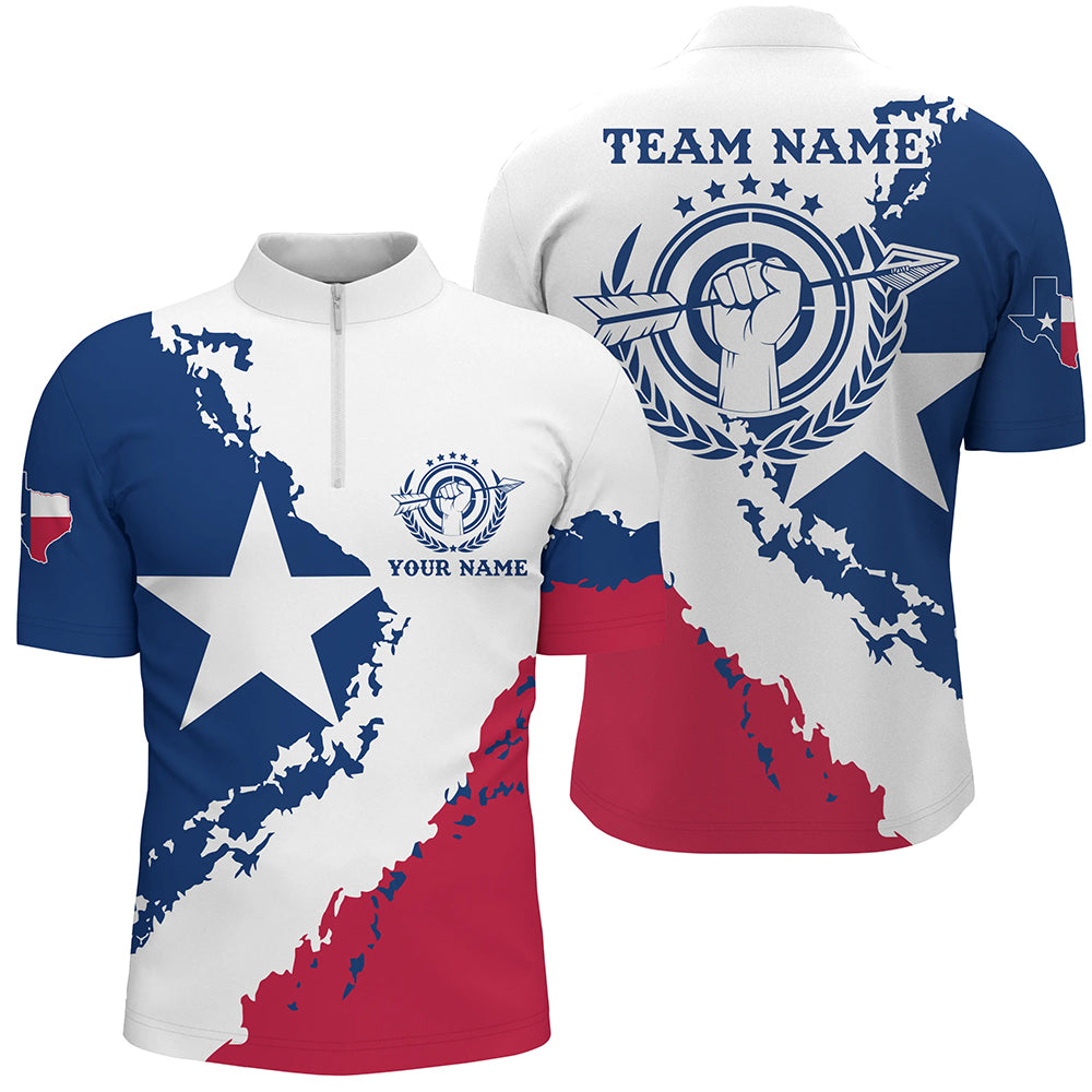 Personalized Texas Archery Men Quarter-Zip Shirts Custom Texas Flag Shirts For Archer TDM0579