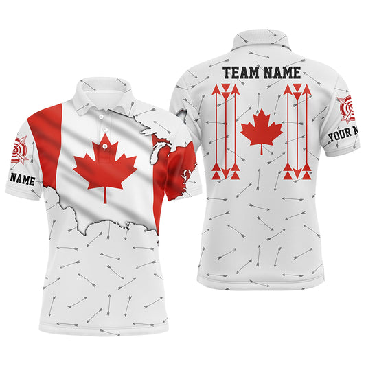 Personalized Patriotic Canada Flag Archery Men Polo & Quarter-Zip Shirt Archery Team Uniform Shirts TDM1620