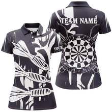 Load image into Gallery viewer, Black White Big Darts Arrow Custom Darts Shirts For Women, Best Darts Tournament Jerseys For Team TDM2506
