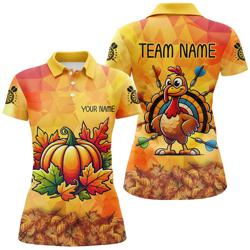 Personalized Autumn Pumpkin Thanksgiving Dart Shirts For Women, Funny Turkey Dart Jerseys Dart Gifts TDM2757