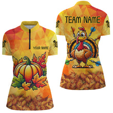 Load image into Gallery viewer, Personalized Autumn Pumpkin Thanksgiving Dart Shirts For Women, Funny Turkey Dart Jerseys Dart Gifts TDM2757