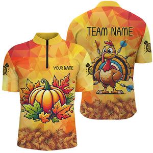 Personalized Autumn Pumpkin Thanksgiving Dart Shirts For Men, Funny Turkey Dart Jerseys Dart Gifts TDM2757