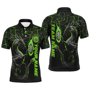 Personalized Green Big Dragon 3D Printed Darts Shirts For Men Custom Team League Darts Jerseys TDM1842