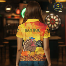 Load image into Gallery viewer, Funny Turkey Autumn Darts Shirt For Women Custom Thanksgiving Shirt For Dart Lover, Darts Jersey TDM4804