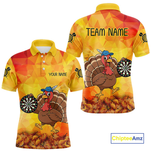 Funny Turkey Autumn Darts Shirt For Men Custom Thanksgiving Shirt For Dart Lover, Darts Jersey TDM4804