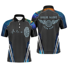 Load image into Gallery viewer, Blue Galaxy Dartboard Pulse Heartbeat Custom Men Dart Shirts, Funny Wings Cool Dart Team Jerseys TDM2789