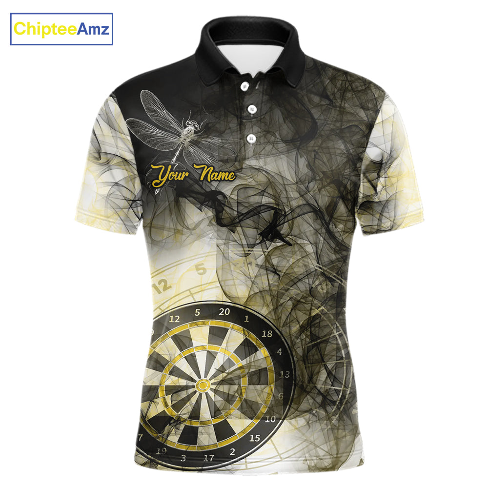 Yellow Black Smoke Dart Shirt With Pocket Option For Men Custom Dart Jerseys TDM5764
