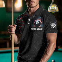 Load image into Gallery viewer, Men's Custom DNA American Flag Smoke 8 Ball Billiard Shirt, Patriotic Pool Jersey Polo &amp; 1/4 Zip TDM4627