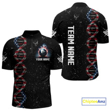 Load image into Gallery viewer, Men's Custom DNA American Flag Smoke 8 Ball Billiard Shirt, Patriotic Pool Jersey Polo &amp; 1/4 Zip TDM4627