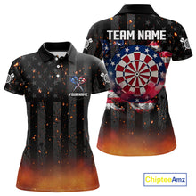 Load image into Gallery viewer, Custom US Flag Smoke Dart Shirt For Women, Patriotic Dart Jersey Pocket Option TDM5259