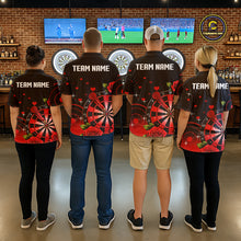 Load image into Gallery viewer, Black And Red Dartboard Roses And Heart Darts Shirt For Women Custom Valentine Darts Jersey Outfit TDM5766