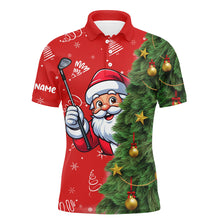 Load image into Gallery viewer, Red And Green Funny Christmas Santa Men Golf Polo Shirts Custom Golfing Gifts For Christmas TDM3039