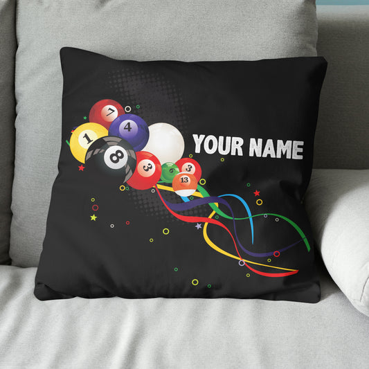 Custom Pillow Multicolor Billiard Balls Customized Pillows Billiard Gift TDM0782