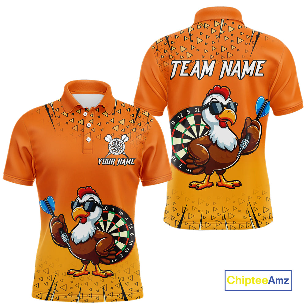 Orange Funny Turkey Darts Shirt For Men Custom Thanksgiving Shirt For Darts Player, Darts Gifts TDM4837