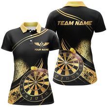 Load image into Gallery viewer, Personalized Golden Dartboard Grunge Dart Shirts For Women Custom Darts League Jerseys Team Uniform TDM2805