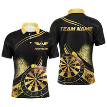 Load image into Gallery viewer, Personalized Golden Dartboard Grunge Dart Shirts For Men Custom Darts League Jerseys Team Uniform TDM2805