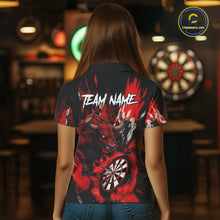 Load image into Gallery viewer, Personalized Red Dartboard Splash Bull Darts Shirt For Women Custom Dart Jersey Team Polo &amp; 1/4 Zip TDM5276