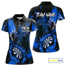Load image into Gallery viewer, Personalized Blue Dartboard Splash Bull Darts Shirt For Women Custom Dart Jersey Team Polo &amp; 1/4 Zip TDM5277
