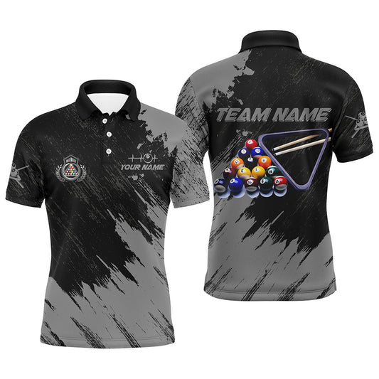 Personalized Billiards Balls Painted Grey Version All Over Print Billiard Polo Shirts For Men TDM0185