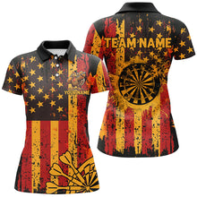 Load image into Gallery viewer, Custom Autumn Grunge US Flag Patriotic Dart Shirts For Women, Thanksgiving Retro Darts Team Jerseys TDM2806